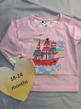 Cucumber - Pink Pirate Ship Kids Short Sleeve Shirt